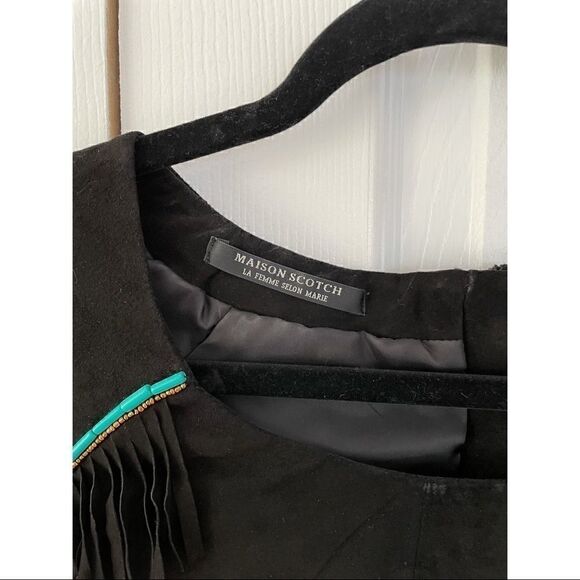 Maison Scotch Suede & Fringe Blouse Top - Picture 5 of 5